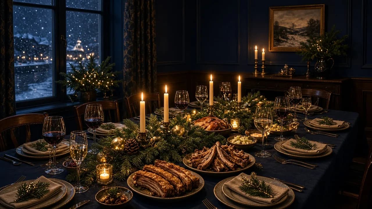 Julebord ved vannet