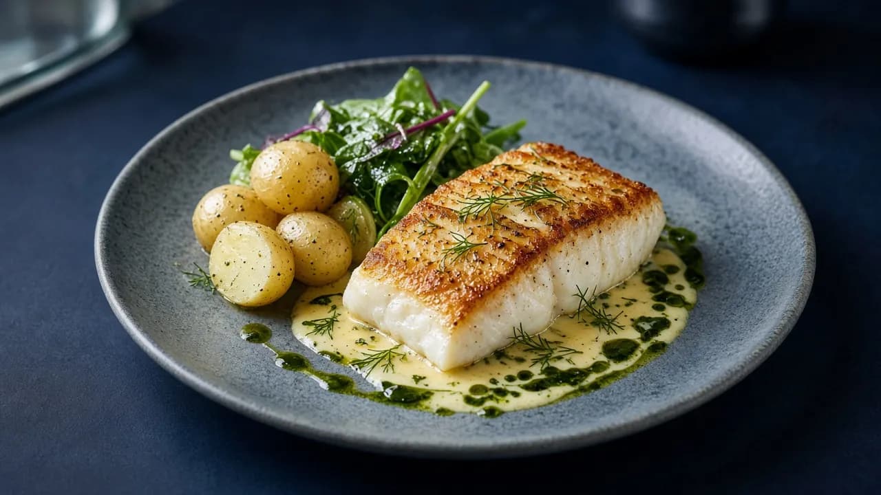 Pannestekt torsk med beurre blanc